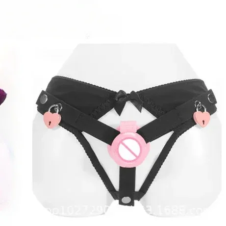 Sissy Male Chastity Lock Auxiliary Belt Panties with Lock Lace Panties Without Lock with Chastity Cage Use Adult Erotic Sex 성인용품