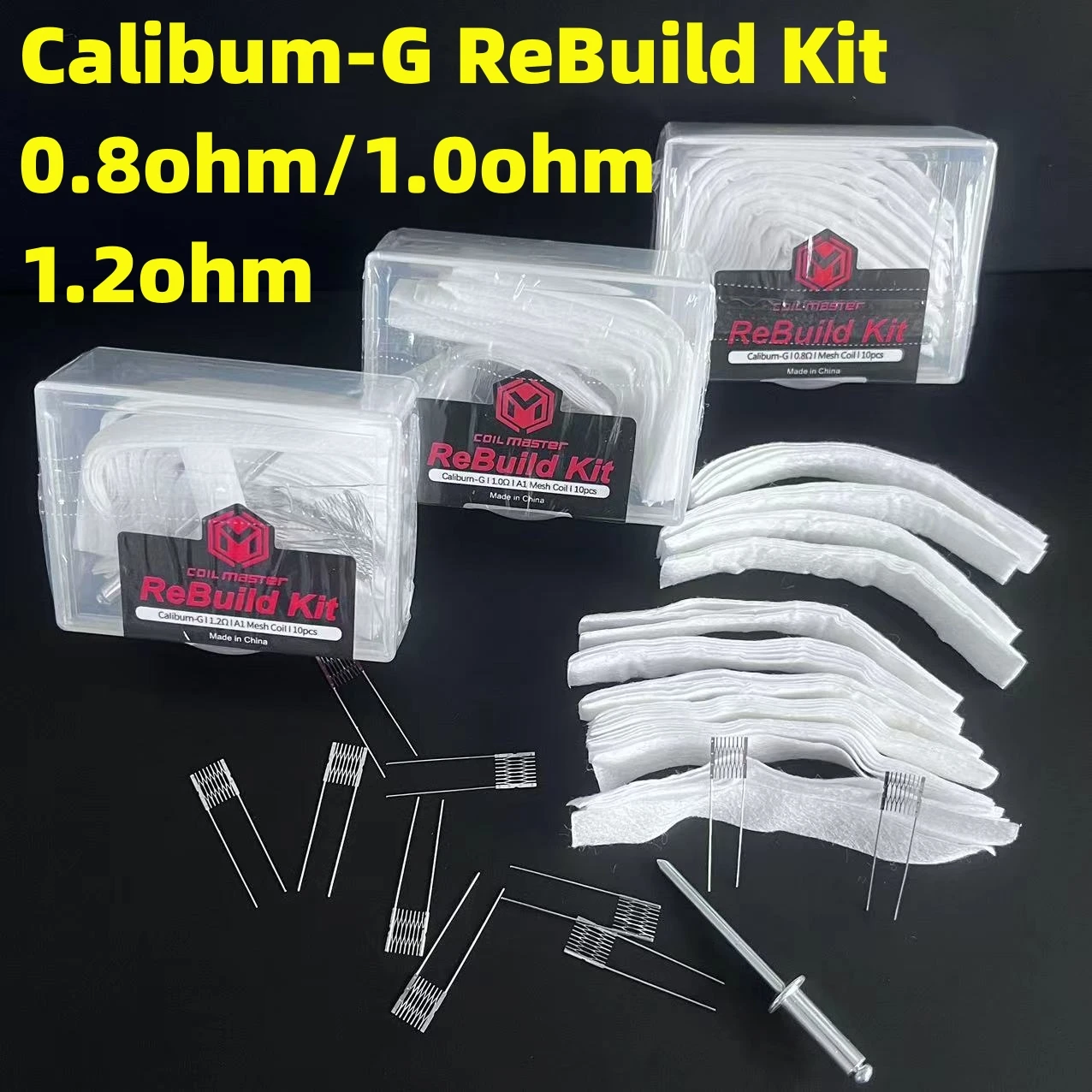 

2/1 Rebuild Kit for GTX/Caliburn /Xlim V2 /G2 GK2 G 0.8/1.0/1.2 Mesh Resistance Wire Coil Head DIY Pump Parts Repair Tool Set