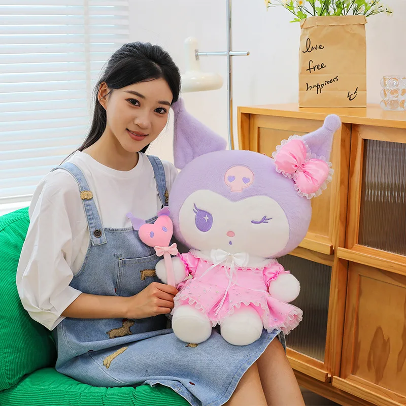 

Sanrio Kawaii 25-45cm Pink Skirt Kuromi Series Doll Lolita Phoenix Lollipop Kuromi Plush Toy The Most Beautiful Gift for Girls