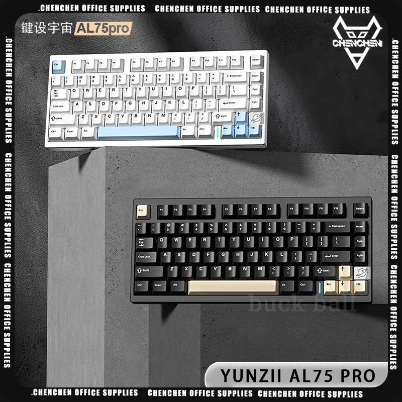 YUNZII AL75 PRO KEYNOUO Mechanical Keyboard Three Mode Aluminum Alloy Keyboard Hot Swap Office Pc Gamer Accessory Custom Gifts