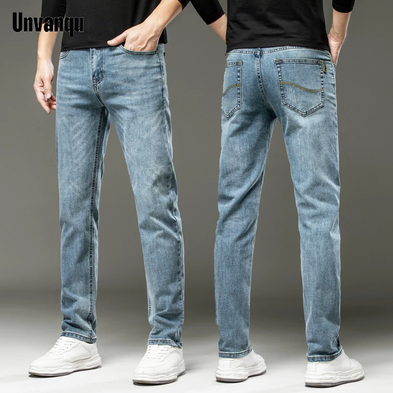 Classic Brand Casual Jeans Men High Quality Retro Slim Stretch Mens Cotton Trousers Embroidery Jean Homme Denim Pants