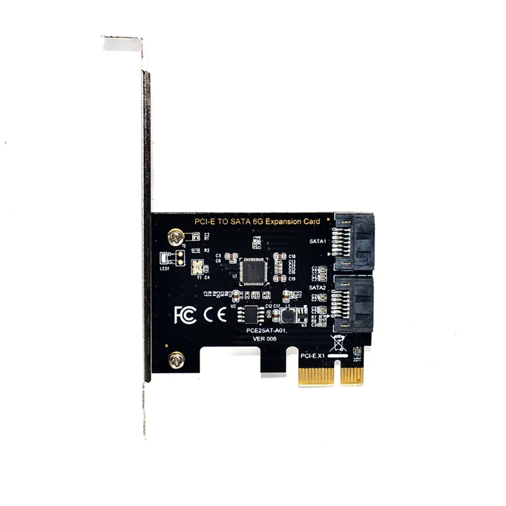 

SATA PCI e Adapter 2 ports SATA 3.0 to PCIe x1 x16 Expansion Adapter Card SATA 3 III PCI-e PCI express Converter 6G