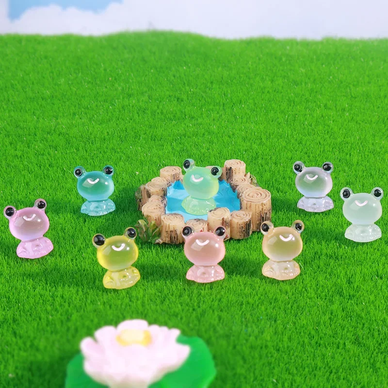 100 Stück leuchtende Mini Frösche Fee Garten Dekoration Miniaturen Frosch leuchten in der Nacht kawaii Wohnkultur Mikro landschaft Zubehör