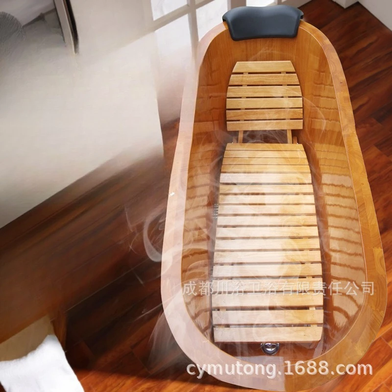 DSA constant temperature heating bath wooden bucket bath bucket adult bath bucket bathtub adult bathtub steaming dual-purpose