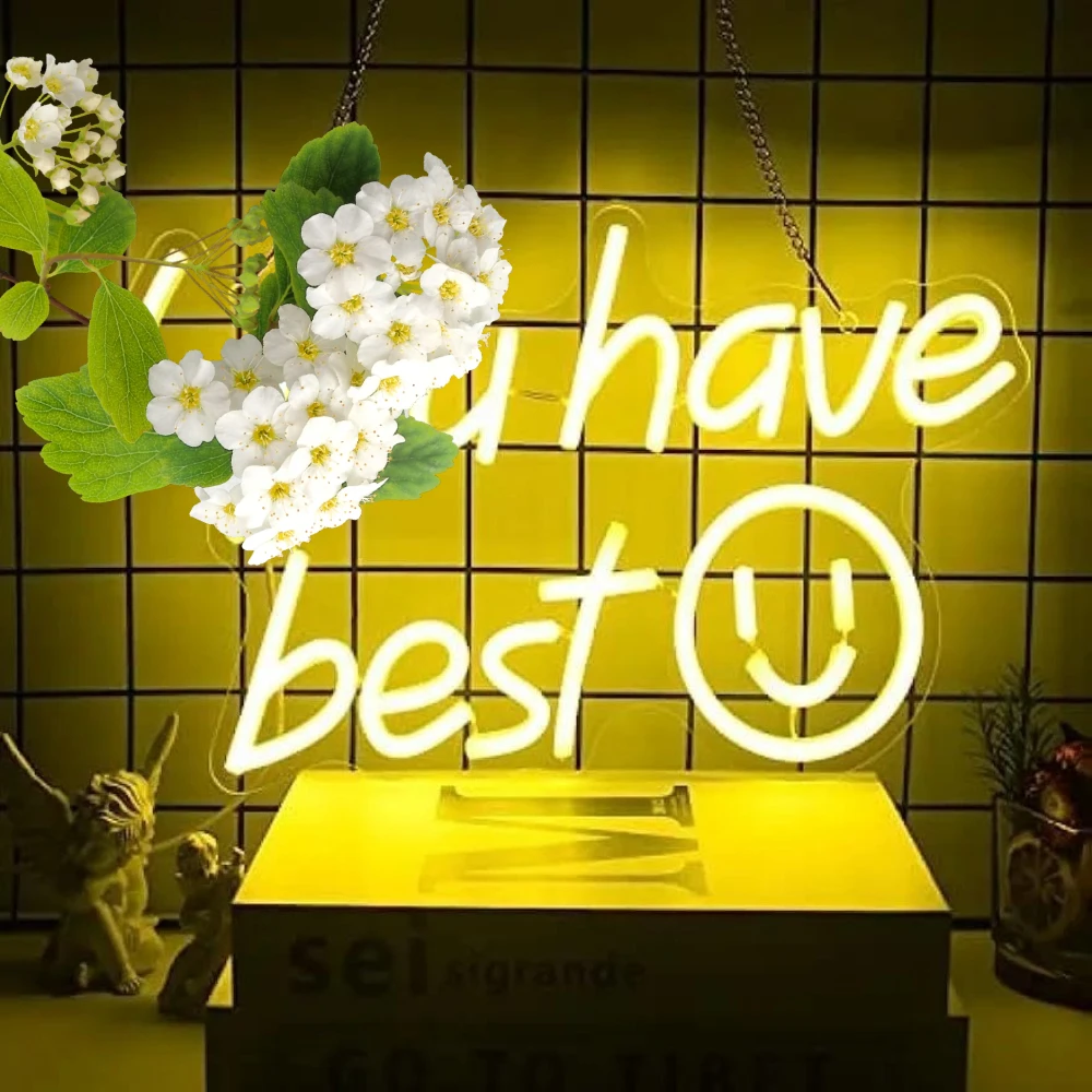 You Have Best Smile Neon Sign for Office Bedroom Decor Dimmable Motivational LED Neon Light Positive Message Gift Inspirational