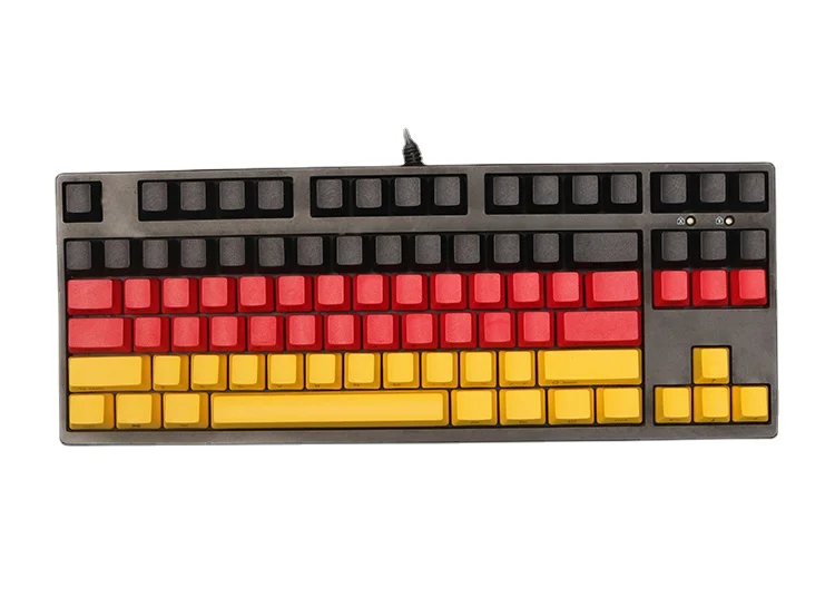 

Механическая клавиатура ANSI 104 PBT колпачки для клавиш OEM черная красная Желтая верхняя печать