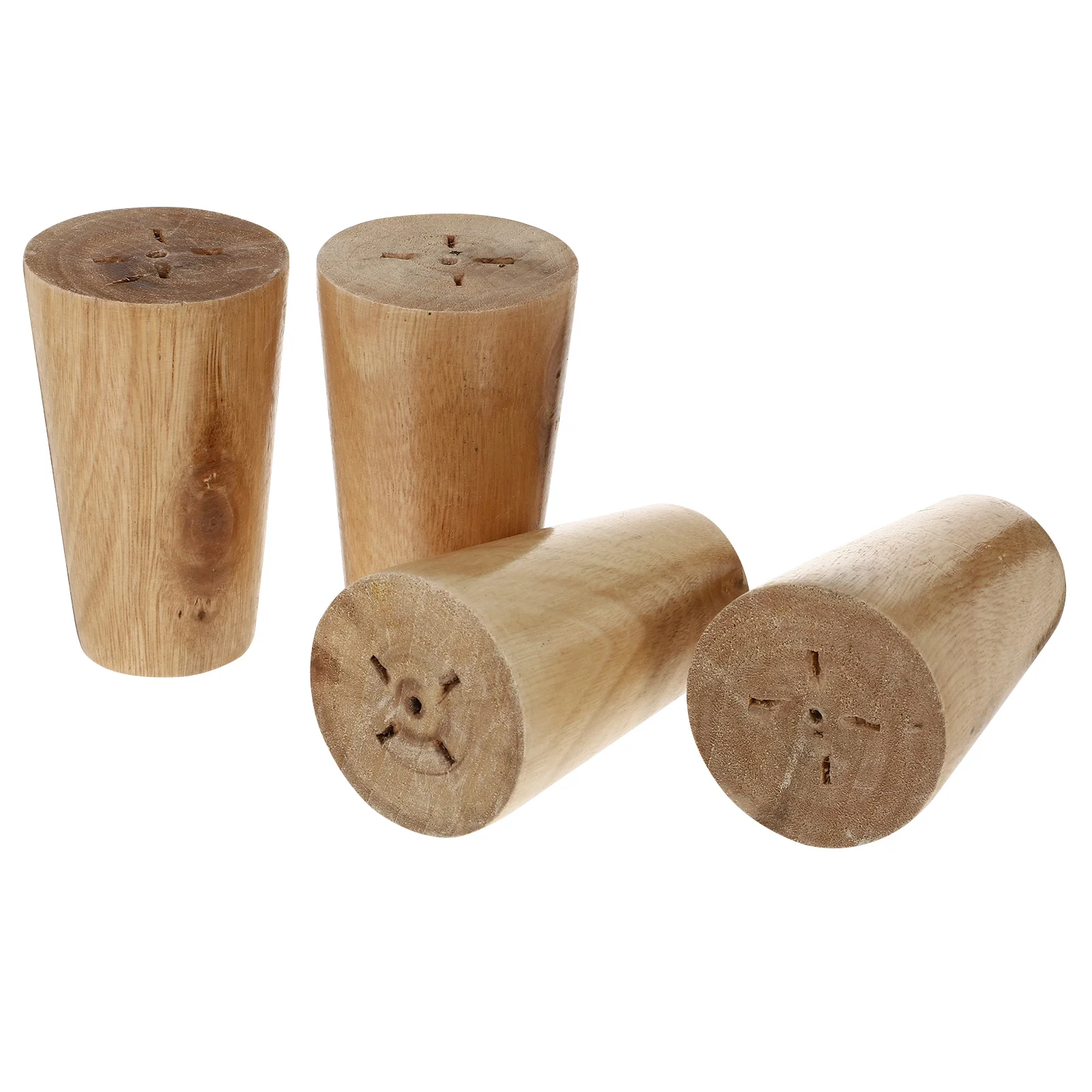 

4 Pcs Natural Wood Furniture Sofa Couch Table Cabinet Replacement Legs Round Solid Legs for Armchair Bun Furniture Feet