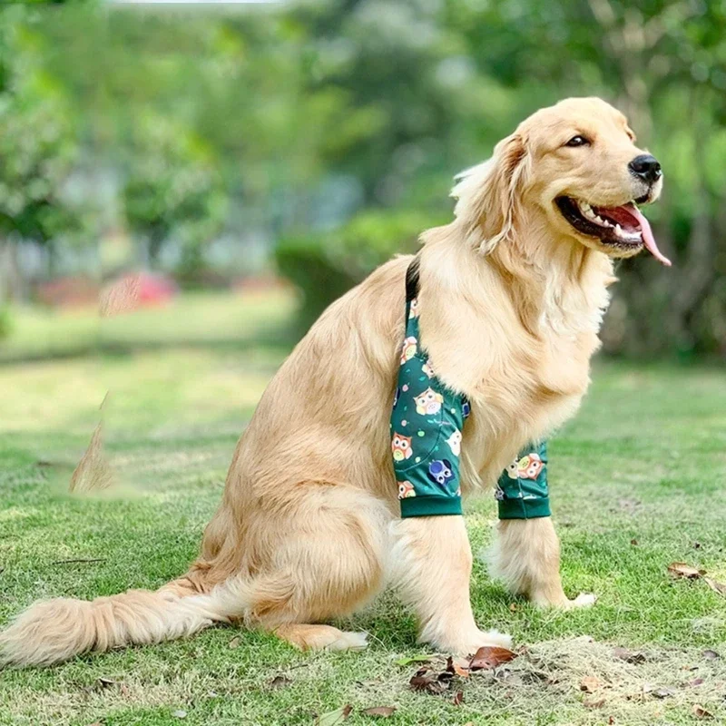 Durable Print Dog Surgical Recovery Sleeve Puppy Elbow Knee Padded Support Wound Elbow Brace Pet Joint Knee Care Supply