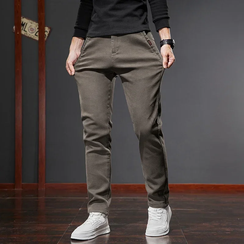 2023 Spring Autumn Men\'s Casual Pants Men Slim Trend Everything Matching Young Men\'s Outerwear Trousers Moletom Masculino