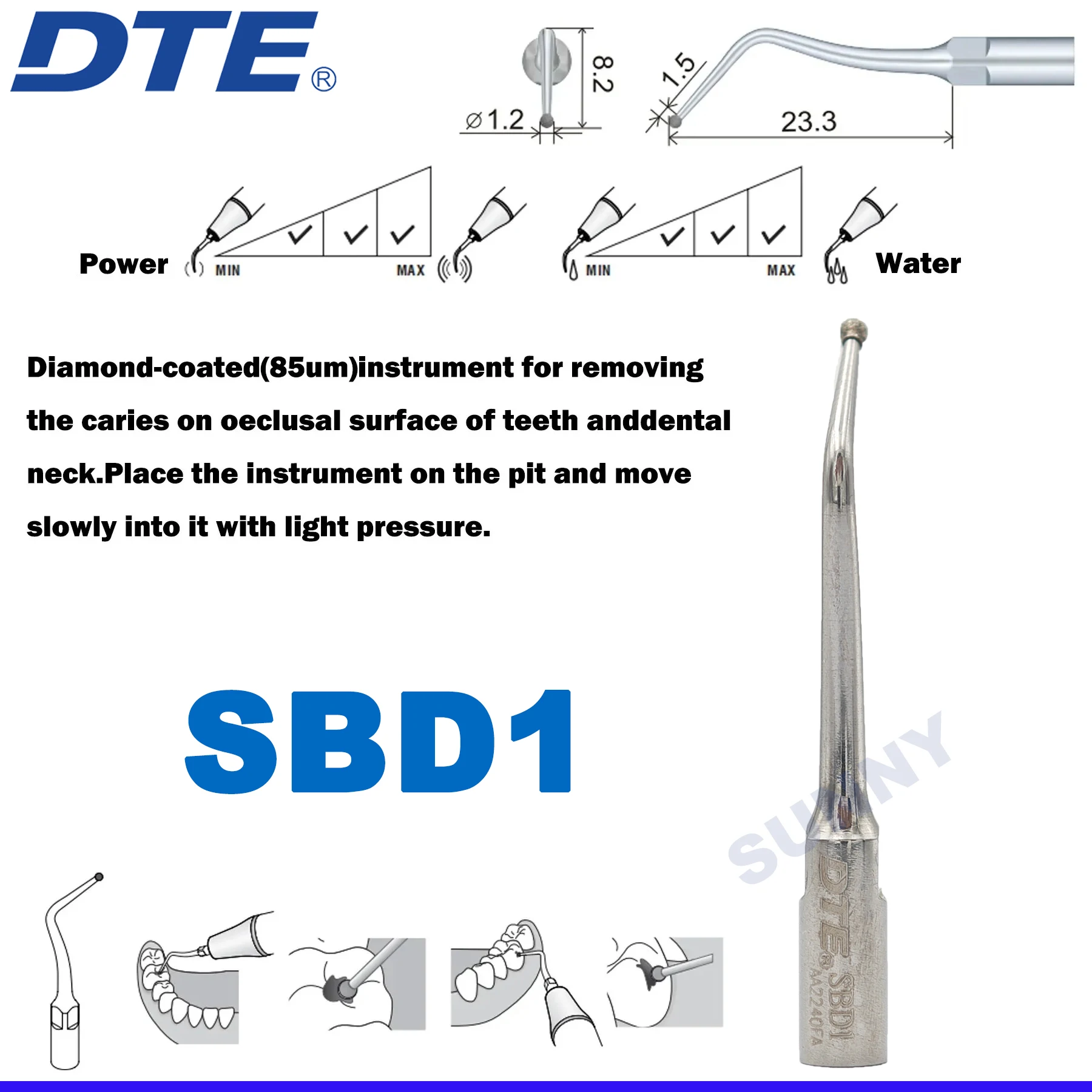 นกหัวขวาน DTE ทันตกรรม Ultrasonic Scaler เคล็ดลับ Cavity เคล็ดลับการเตรียม Fit SATELEC ACTEON NSK Scaler Handpiece