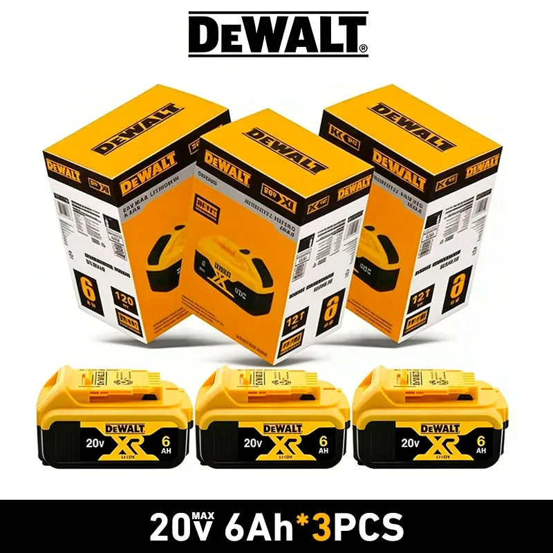 100% Genuine Dewalt 20V Battery, 2AH  6AH Rechargeable Lithium Ion Battery, Dewalt DCB200 DCB206 Power Tool Replacement Battery