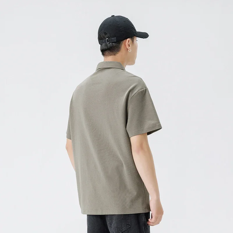 TFETTERS Brand Men's Business Casual Polo Shirt Short Sleeve Summer Blend Work Shirt Functional Pocket Fashion Collar Design