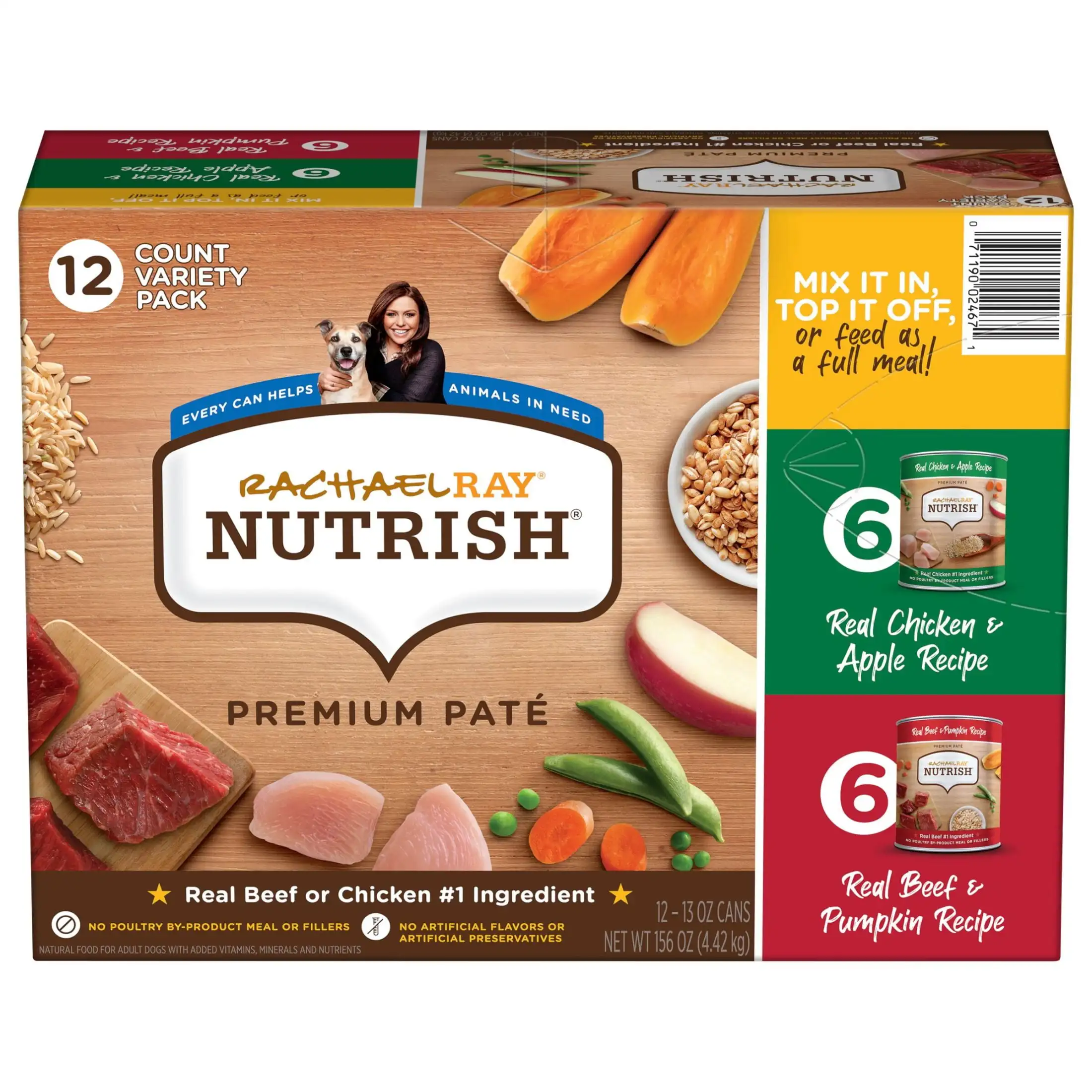 

Rachael Ray Premium Paté Variety Pack Wet Dog Food, 13 oz. Cans, 12 Count