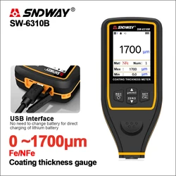 SNDWAY Width Measuring Instrument Paint Coating Thickness Gauge Digital Car Film Thickness Gauge Tester Thickness Gauge SW-6310B