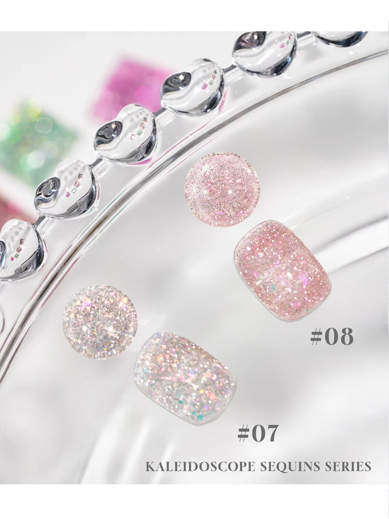 1/9PCS Nail Art Colorful Glass Paper Sparkling Kaleidoscope Fine Glitter Powder Cloud Brocade Crushed Diamond UV Gel Nail Polish