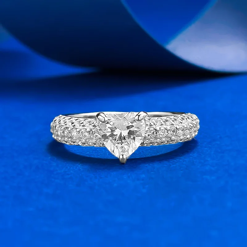 

CKT S925 Sterling Silver Ring Women's Fashion Sweet Style Rainbow Barbie Collection Heart Shaped Fine Jewelry Women's Gift