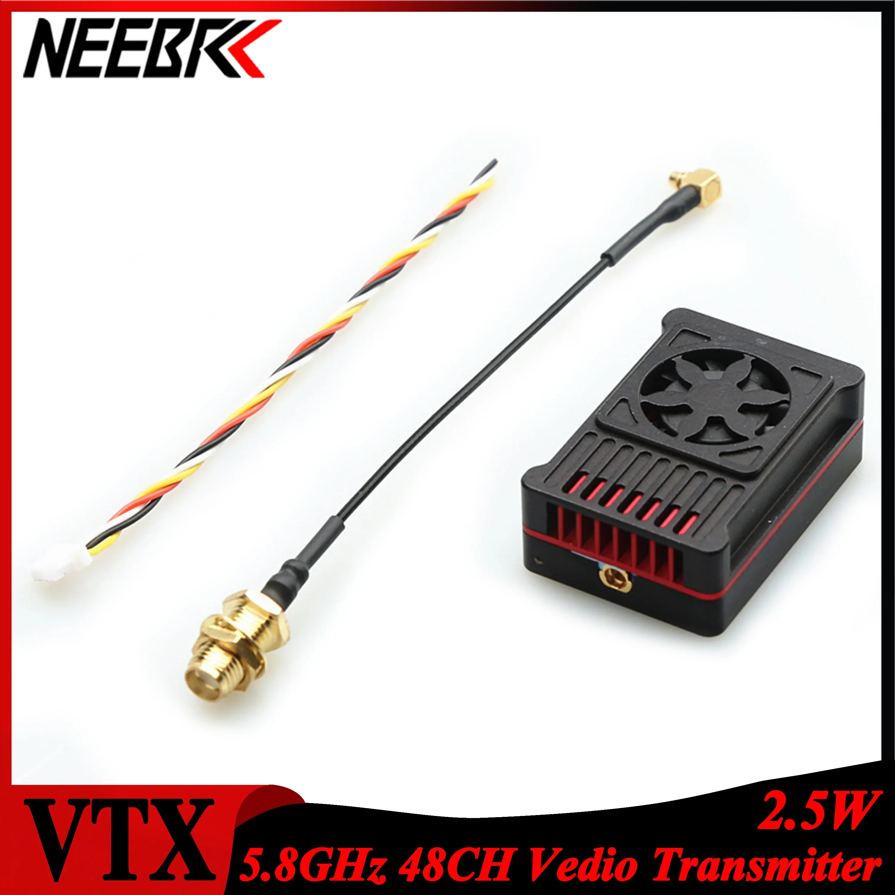 

NEEBRC 2.5W 5.8GHz 48CH DC7-36V Antenna Input Image Video Transmission Module VTX for RC FPV Racing Drone Plane Long Range