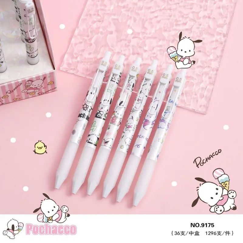 

36pcs Kawaii Pachacco Press Neutral Pen Set Smooth 0.5mm Fine Point Black Gel Pens for Students Signature Stationery Gift