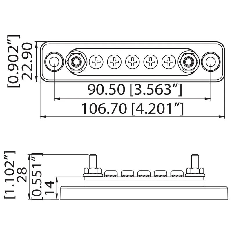 100A 150A 5/10/12/20-Point Bus Bar Power Distribution Block Car Auto Truck Trailer Ship Yacht Busbar Terminal Block Accessories