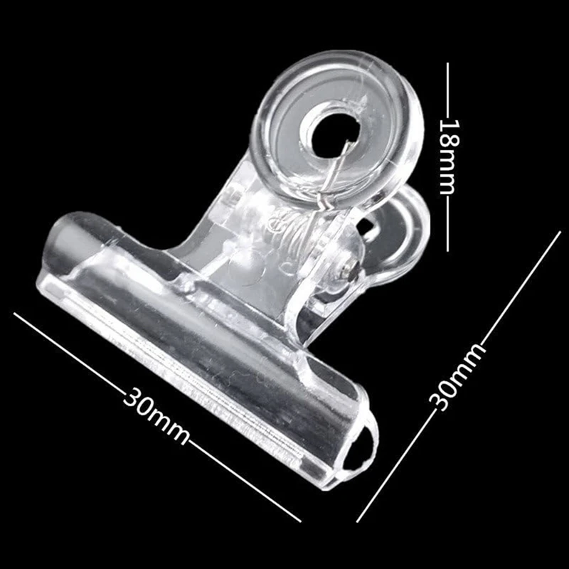 100PCS Plastic Bulldog Clips Kit Utility Paper Clips Set Hinge Clips For Home, Office Use Clear