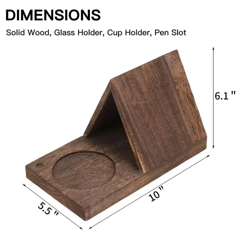 Portable 2 in 1 Wood Book Stand Reading Book Coffee Organizer Tablet Stand Office