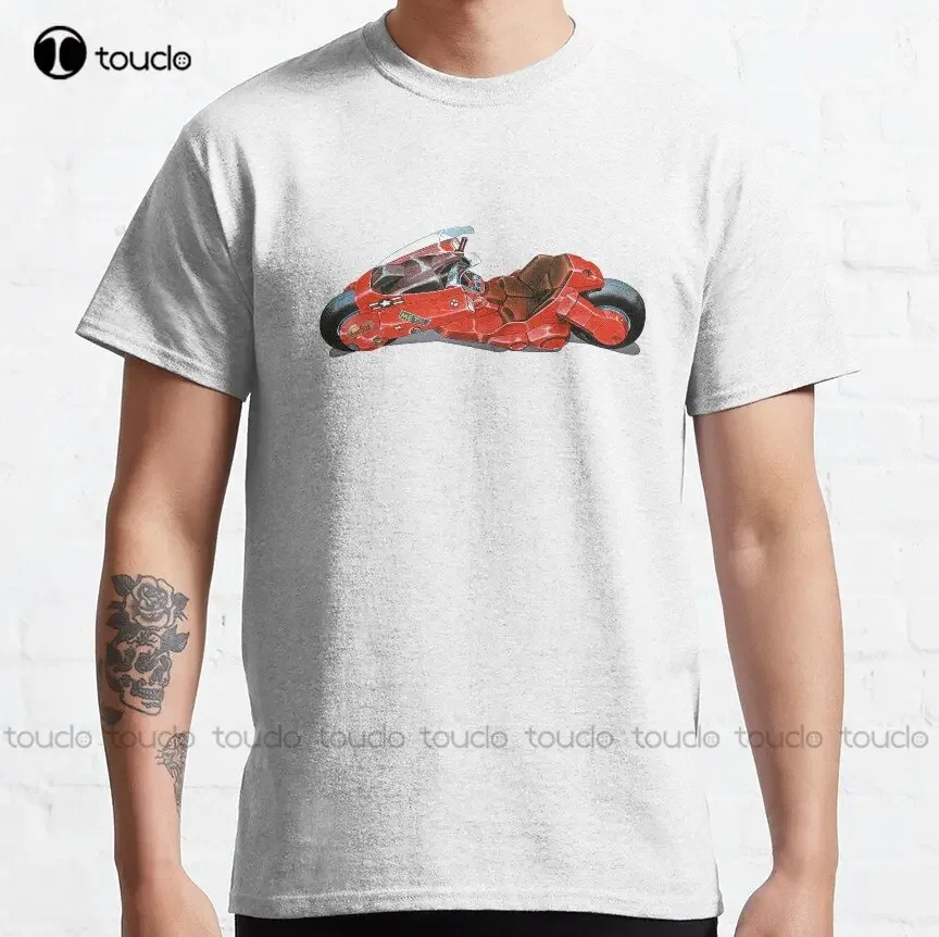 Akira Manga Anime Katsuhiro Otomo Kaneda Bike Classic T-Shirt Custom Aldult Teen Unisex Digital Printing Tee Shirts Custom Gift