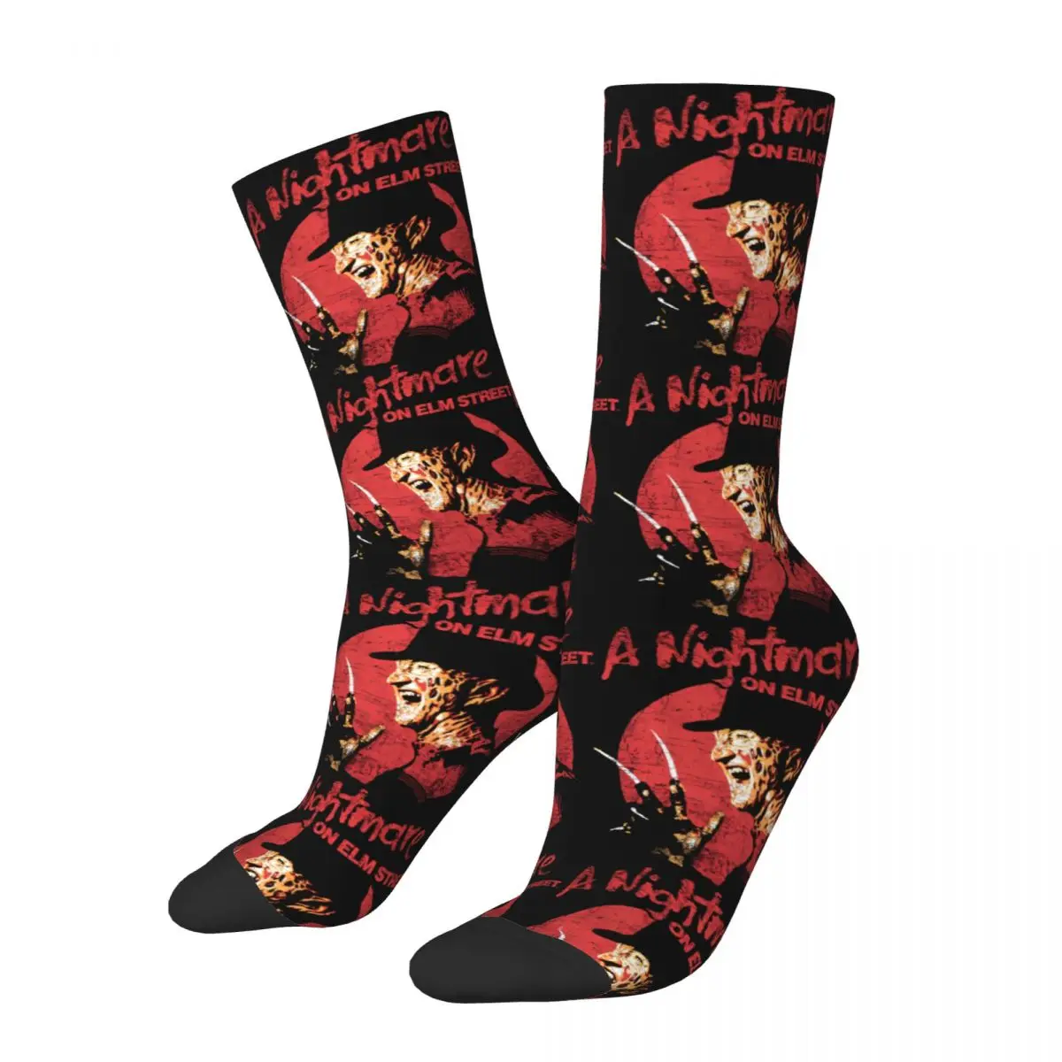 Men Socks Elm Street Nightmare F-Freddy K-Kruger Stockings Winter Gothic Quality Socks Halloween Running Sports Non-Slip Socks