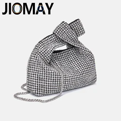 JIOMAY Luxury Rhinestone Evening Bag Portable Purses for Women Personality Design Womens Handbags For Party Silver Clutch Bag