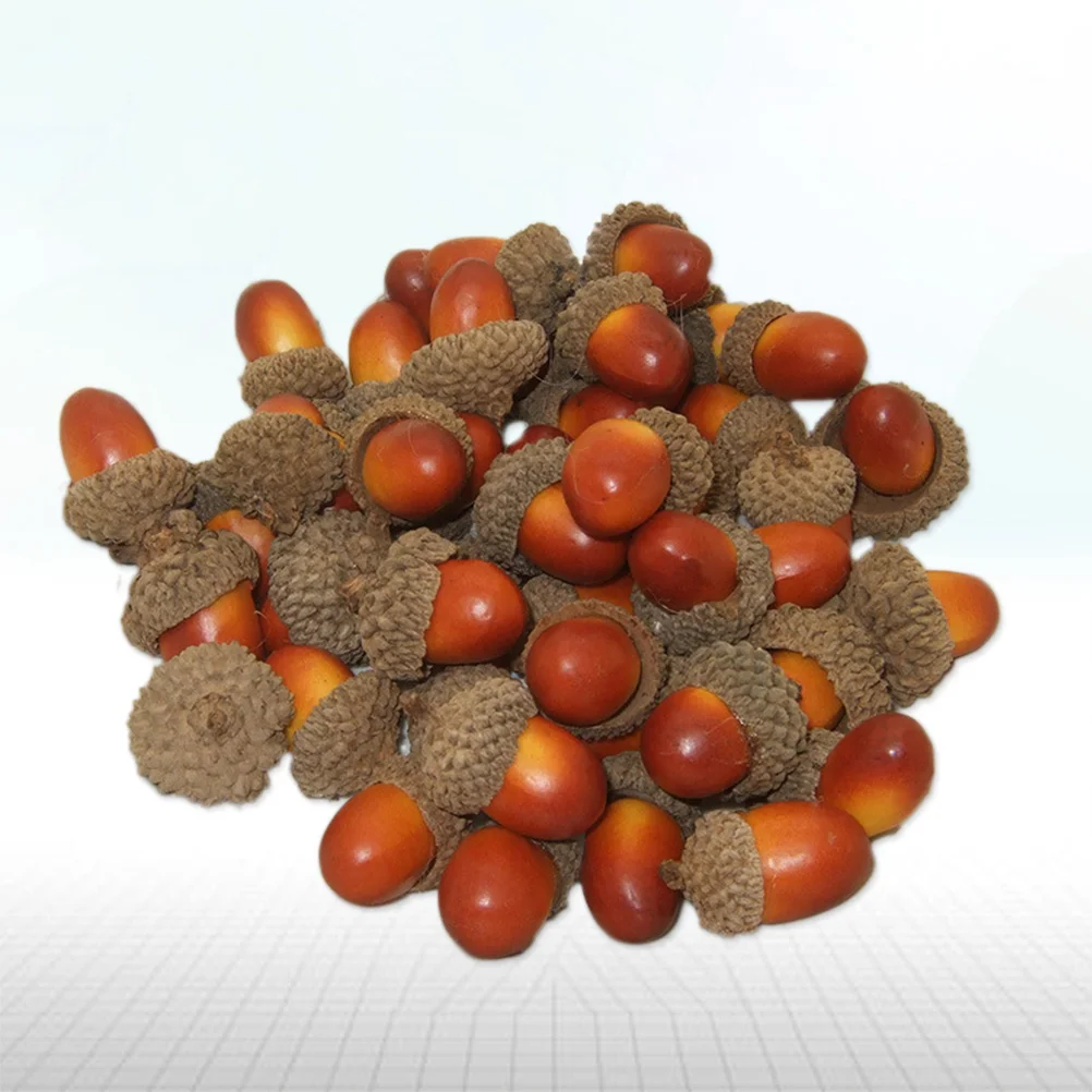 100 قطعة ديكور البلوط المقلد المكسرات الاصطناعية للمنزل المطبخ حفل زفاف عطلة الديكور الزخرفية الجوزان طاولة احتفالية