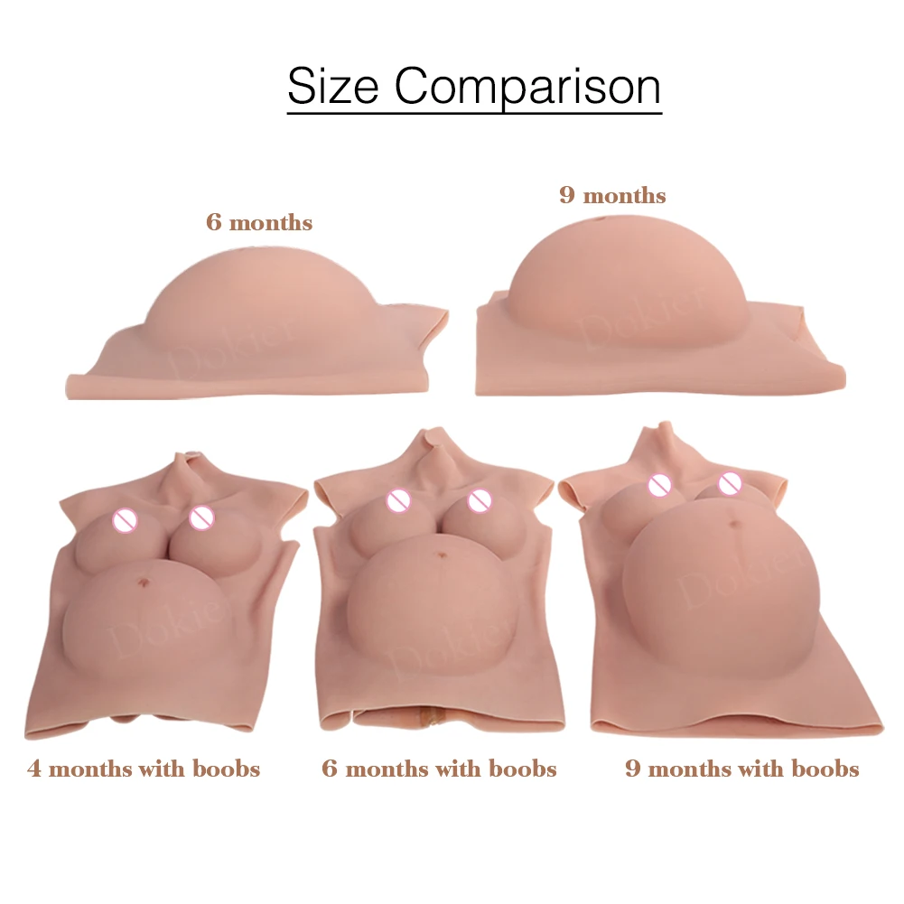 Dokier Realistic Silicone Fake Pregnant Belly Have Stretch Marks Big and Soft Cosplay Crossdresser Twins Pregnant Belly