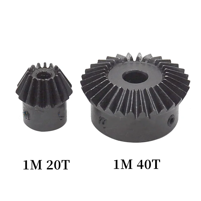 1pcs Single 1 Mod Bevel Gear 1:2 20/40 Teeth Bore 6/8/10/12/14/15mm 45# Steel 1M Mechanical Transmission Parts Gear