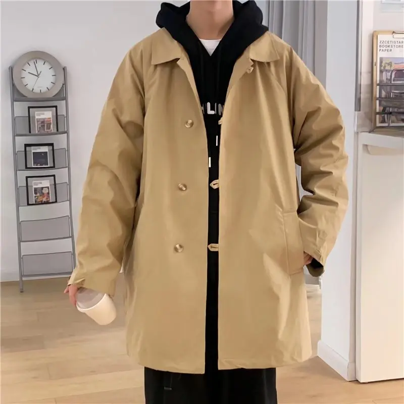 

Japanese Retro Utility Trench Coat | Unisex Oversized Mid-Length Windbreaker The Mid-length Coat Is Windproof and Warm.