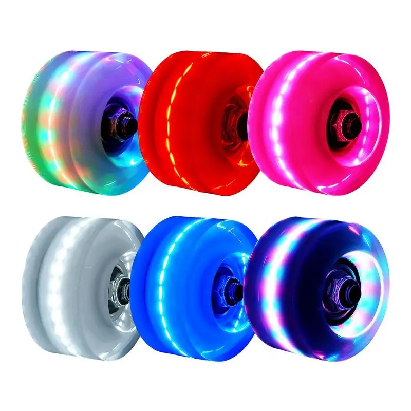 Double Row Roller Skates Luminous Wheels Roller Skates Flashing Wheels For wheel Roller Skates Accessories PU Roller Wheel