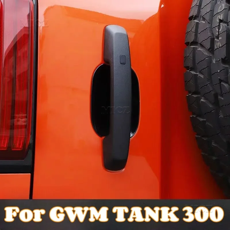 

For GWM TANK 300 Hybrid Accessory Carbon ABS Rear Trunk Tailgate Grab Rear Door Handle Cover Bowl Protector Trim 2022 2023 2024