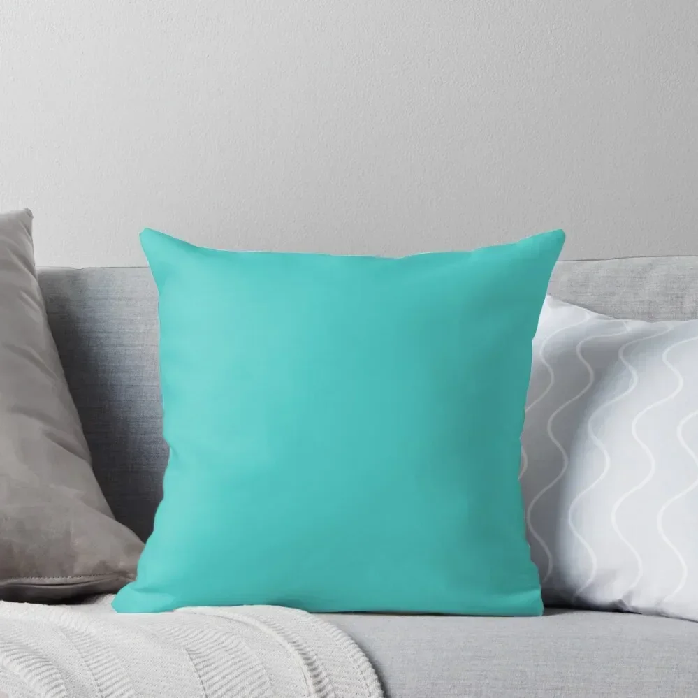 

PLAIN SOLID MEDIUM TURQUOISE - 100 SHADES OF TURQUOISE AQUA AND TEAL AVAILABLE ON OZCUSHIONS Throw Pillow Pillow Case pillow