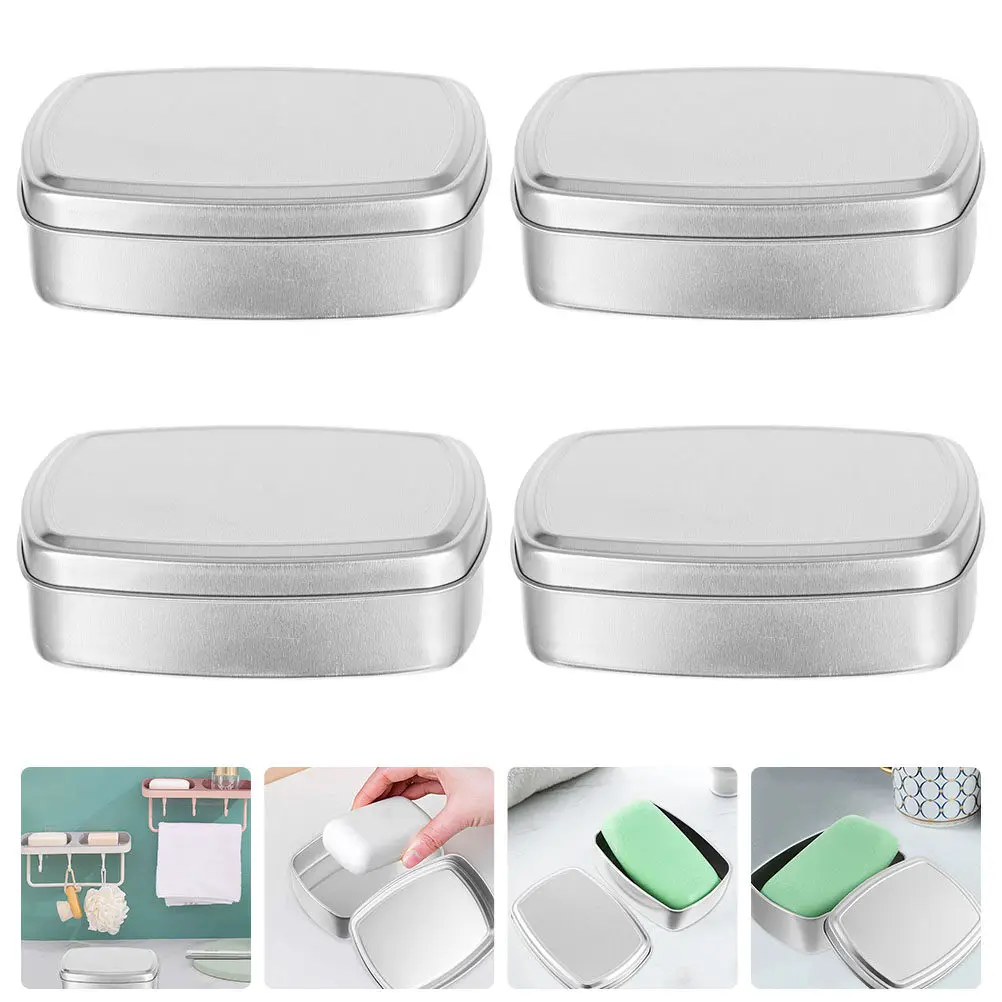 

4Pcs Square Aluminum Cans Premium Lightweight Metal Tins for Cosmetics Spices Jewelry Oil Samples Compact Travel Storage Box