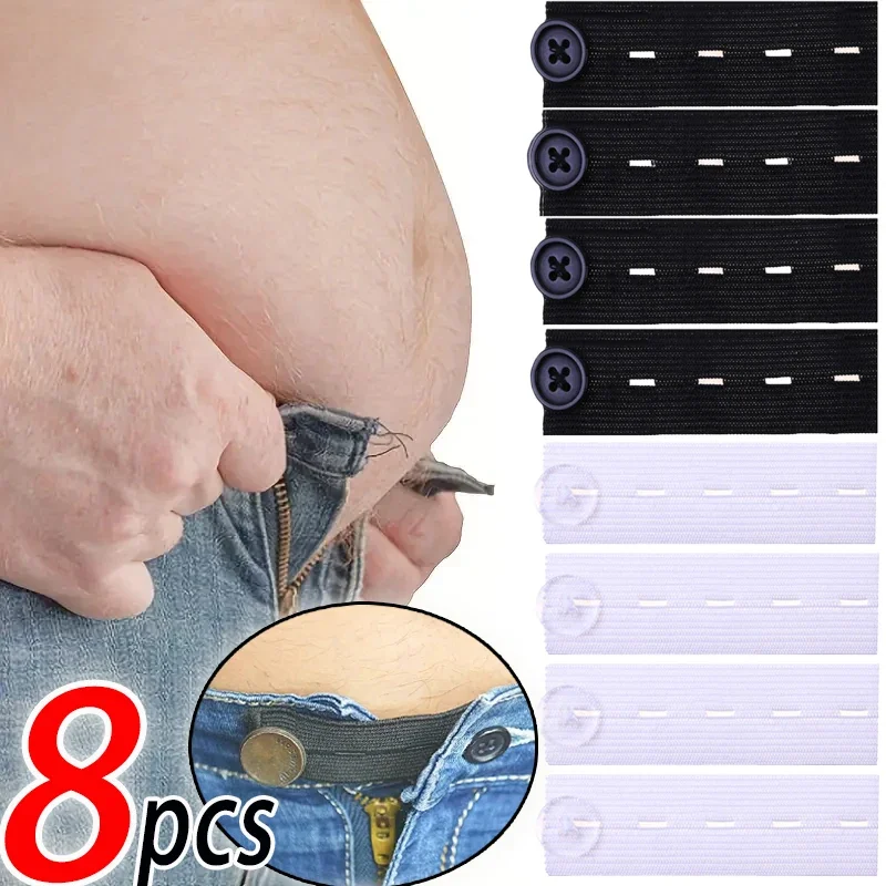 8 stks Jeans Taille Verlenging Gesp Unisex Tailleband Extender Knop Broek Elastische Extender Knop Taille Riem Verlenging Gesp Nieuw