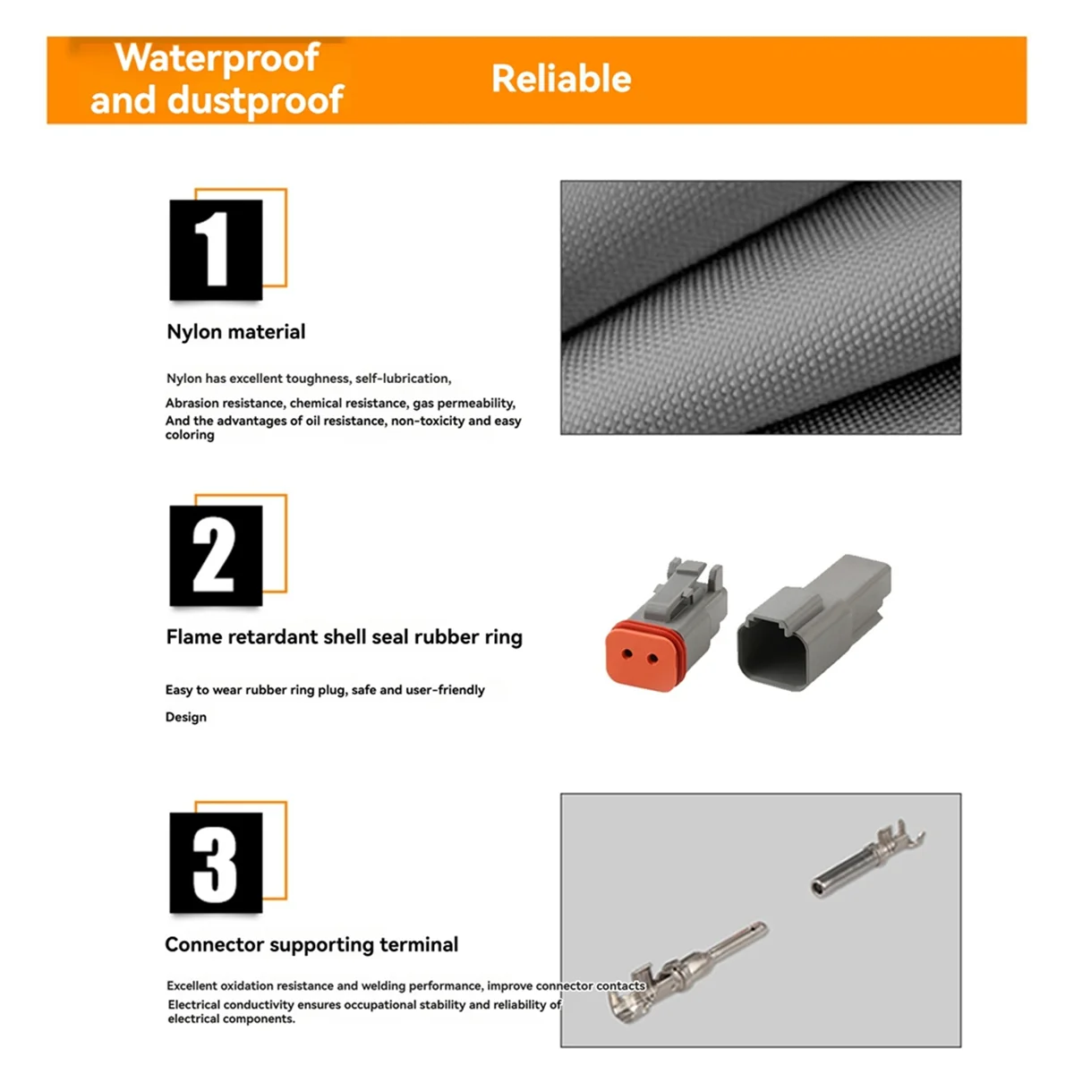 ABVS Deutsch DT 2-Pin Waterproof Electrical Connector,DT06-2S DT04-2P, Inlet Air Temperature Sensor Plug with Round Terminals