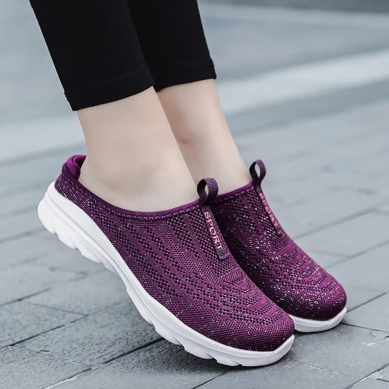 

2025Breathable Light Women Shoes Casual Half Slippers Outdoor Flats Zapatos De Mujer Plus Size Quality Shoes for Woman Slippers