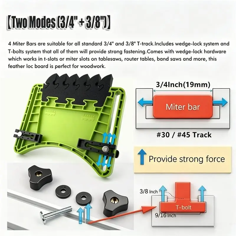 LUCKshopping Compatible Multi-Purpose Feather Board For Table Saw Router Table Band Saw,Safety Accessories For Woodworking