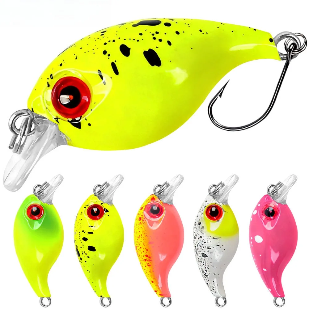 1 Stück schwimmender Crankbait „Little Fat Guy“ 3,5 cm 2 g Mini-Rock-Köder, weitwurffähiger Mikroköder, biomimetische Hartköder, Zubehör