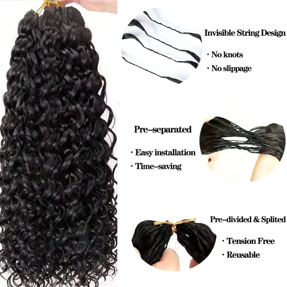 Burmese Curly Feather Crochet Human Hair Raw Real Hair Extensions Kinky Curly Knotless Pre-Separated Hair For Braiding 300g