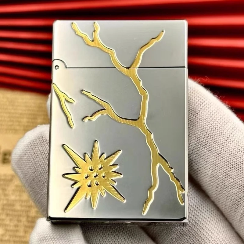 

Короткая керосиновая зажигалка Langsheng, латунь, ретро мужской подарок, портативные аксессуары для курения с чистым звуком, гаджеты для мужчин