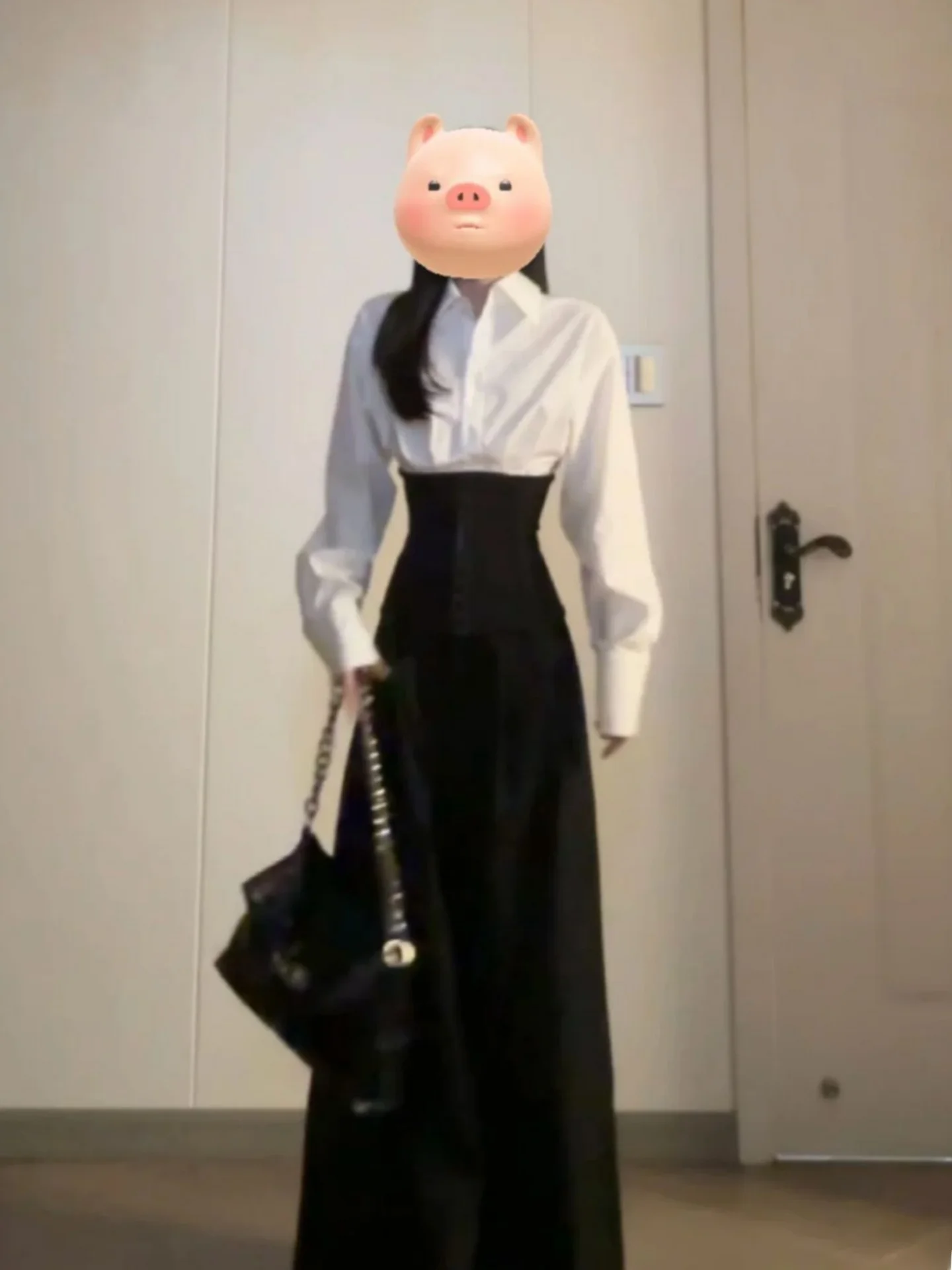 

Корейский дизайнерский комплект: юбка с высокой талией и эффектом похудения, топ с длинным рукавом, осенне-зимний модный набор для женщин