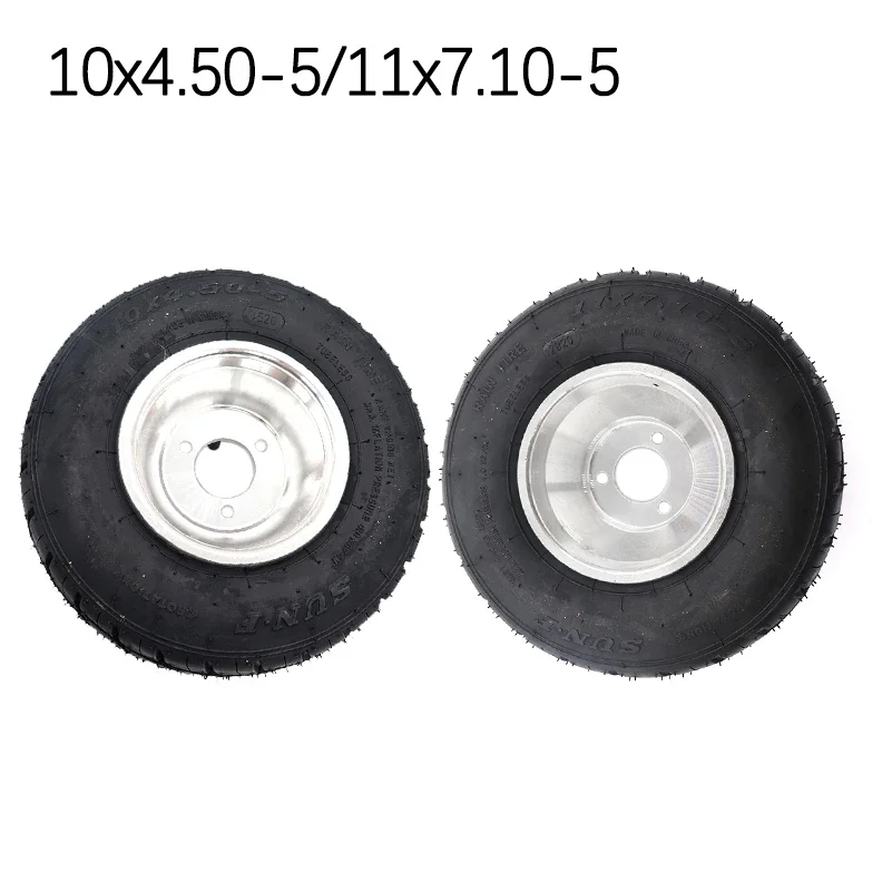 

10X4.50-5 Tire 10 Inch Alloy Wheel Rim Hub and vacuum tire GO KART wheel front fits for KARTING ATV UTV Buggy go-kart