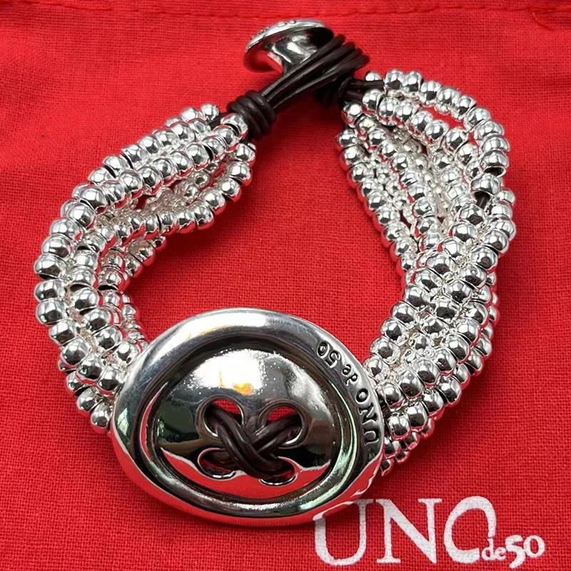 2023 New UNOde50 Bestselling High Quality Exquisite Button Bracelet in Spain Women's Romantic Jewelry Gift Bag