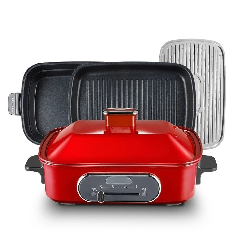 

MR9088 Multi-functional Cooking Pot Electric Barbecue Meat Boiler Pot Integrated Home Steaming and Stir-frying