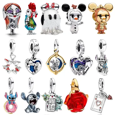 Potdemiel Disney 925 Silver Minnie Dumbo Pendant beads Fit Original necklace Bracelet DIY Exquisite Fashion Jewelry