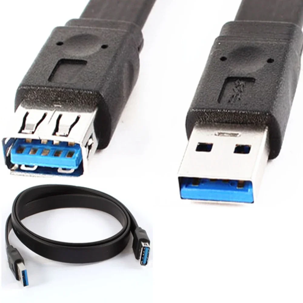 USB 3.0 ขยายข้อมูลสายเมาส์คีย์บอร์ดกล้องสายเชื่อมต่อชายหญิงสายแบน 0.6M 1M 1.5M