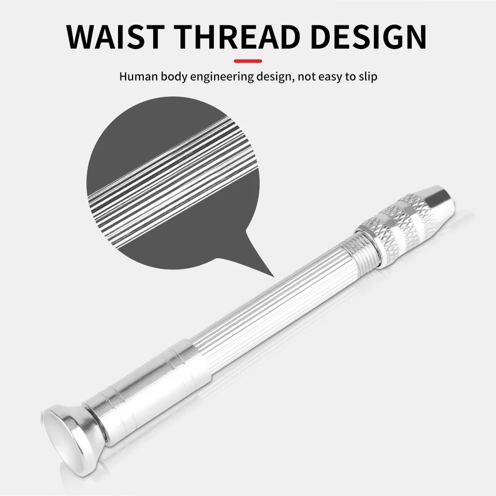 LUXIANZI-Mini Micro taladro de mano de aluminio, herramientas rotativas de perforación para carpintería, joyería, artesanía, reloj, brocas giratorias manuales, 10 piezas